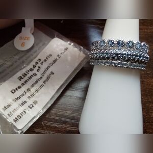 "Dreaming Of Paris" Size 6 Bomb Party Aquamarine Ombre CZs